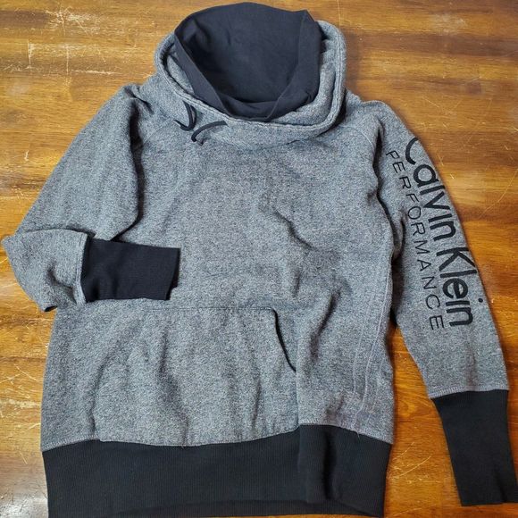 Calvin Klein Performance Sweatshirt Cowl Neck Pullover Quick Dry Gray Women's Sm - Picture 1 of 13
